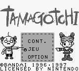 Tamagotchi title screen for GameBoy